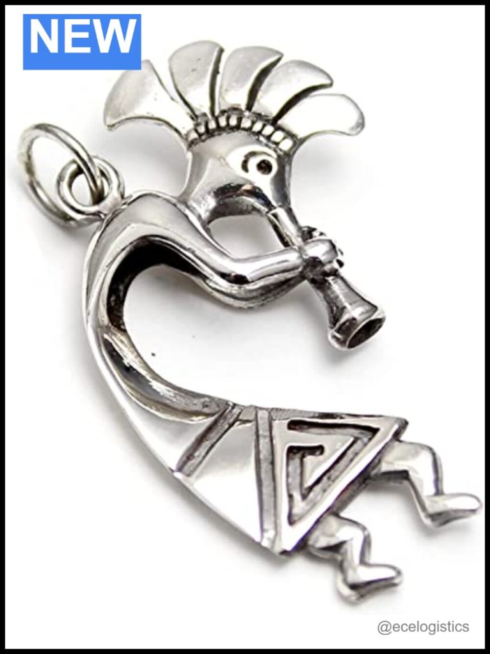 925 Sterling Silver Kokopelli Pendant Native American Style